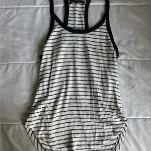Striped Navy and White Women's A&F Tank Top